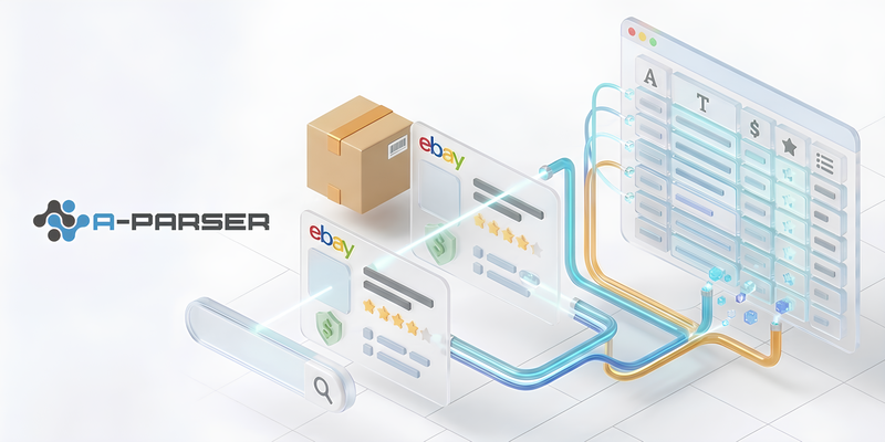 Поисковая выдача eBay с A-Parser
